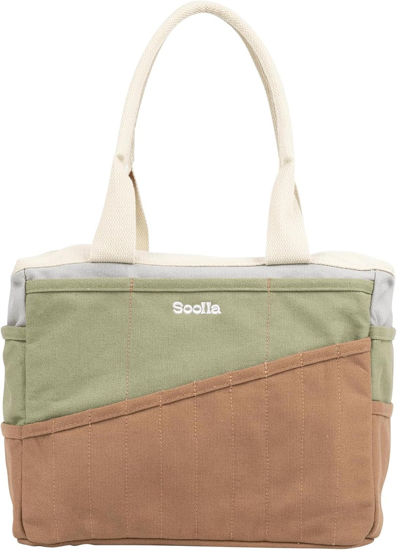 Soolla Studio Bag: Pottery Tool Bag & Art Supply Storage Organizer, Washable Craft Tote, Knitting Yarn, Crochet Projects, 30 Pockets, 25+ Colors, Canvas, Artist Gift for Students & Adults (Good Earth) - Image 1